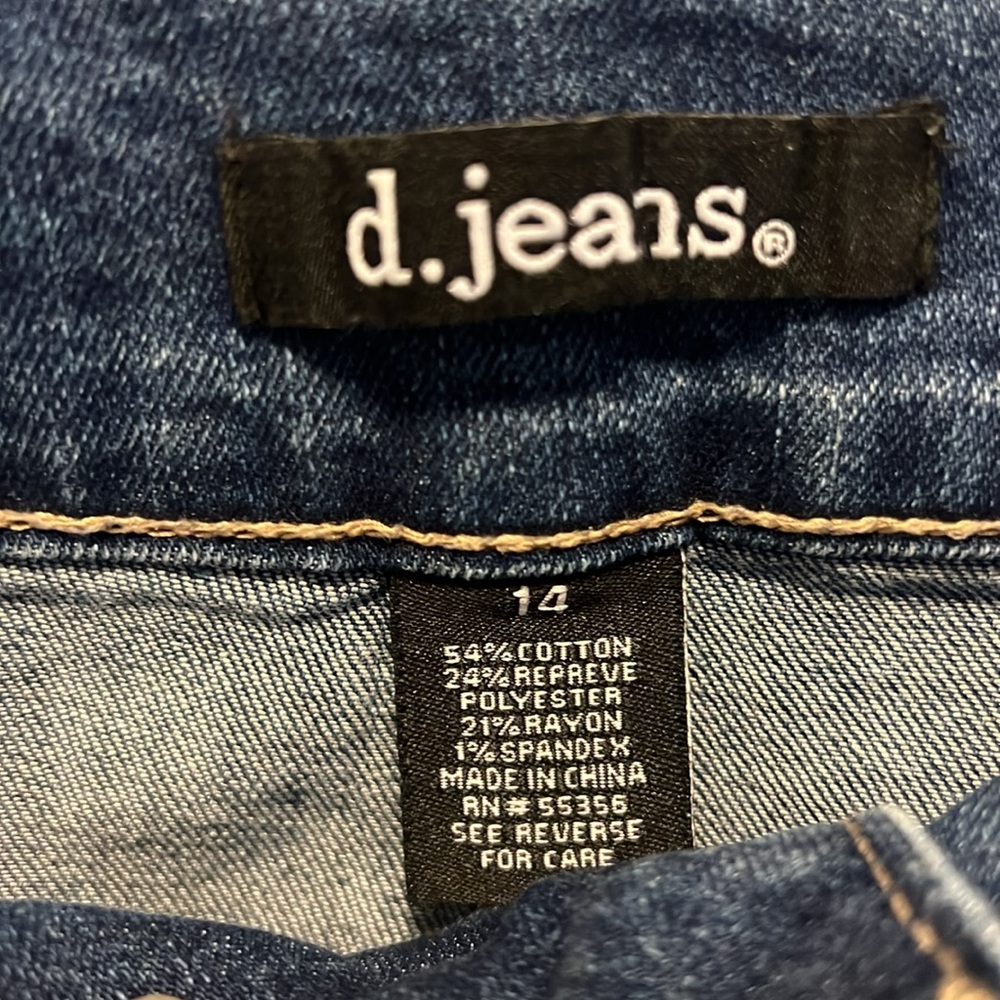 d. jeans Blue Skinny Jeans with Faded Details - Picture 4 of 6